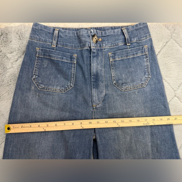 Anthropologie Pilcro The Skipper Jeans Wide-Leg High Rise Blue Size 29 Tall - Picture 9 of 16